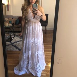 White lace maxi dress